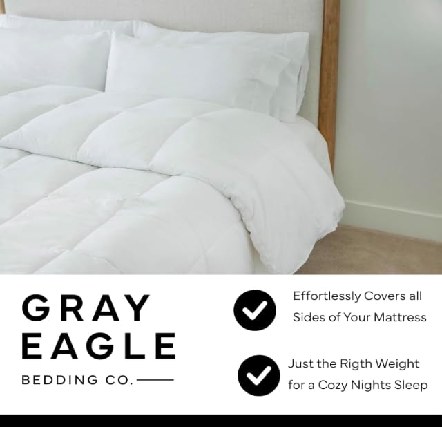 Image of Gray Eagle Oversized King Comforter - Lightweight Down Alternative Duvet Insert, Spring Summer Bedding for Hot Sleepers, Soft Breathable Fluffy Cooling Comforter King Size with Corner Tabs, 120x98
