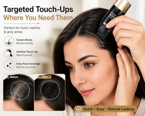 Image of Hair Color Pen with Comb Applicator for Hair Root Touch Up, Easy Application Coloring Pen for Grey Hair & Hairline, Portable Hair Styling Color Tool 1 pcs