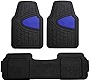 Automotive Floor Mats Blue Universal Fit Climaproof for All Weather Protection Heavy Duty Rubber fits Most Cars, SUVs, and Trucks, Trim to Fit FH Group F11511BLUE