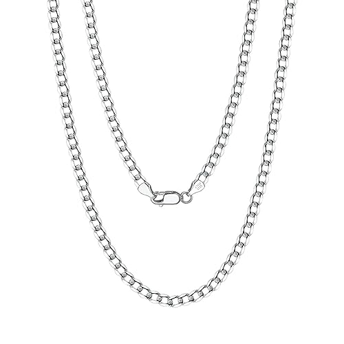Collier en Argent Sterling 925 pour femmes et filles avec chaîne fine en maille argent