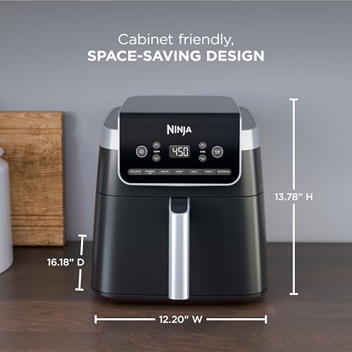Ninja | Air Fryer Pro XL | 6.5QT Capacity fits up to 9lbs of Wings| 7-in-1 Max Crisp, Broil, Air Fry, Roast, Bake, Reheat & Dehydrate | Dishwasher Safe Parts | Space Saving | Grey | AF182AMZ - Image 3