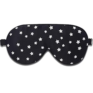 ALASKA BEAR Natural Silk Sleep Mask, Super Smooth Eye Mask (Black Stars)
