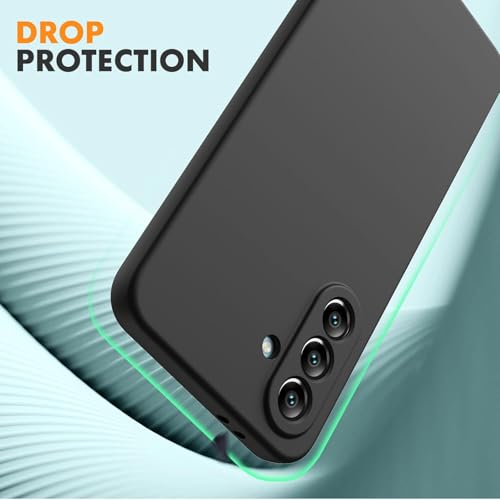 Image of DIZORO Microfiber Candy Case for Samsung A36 5G Smooth Touch Cushion Liquid Soft Silicone Gel Rubber Phone Cases Non-Slip Full Body Protective Shockproof Back Cover (Black)