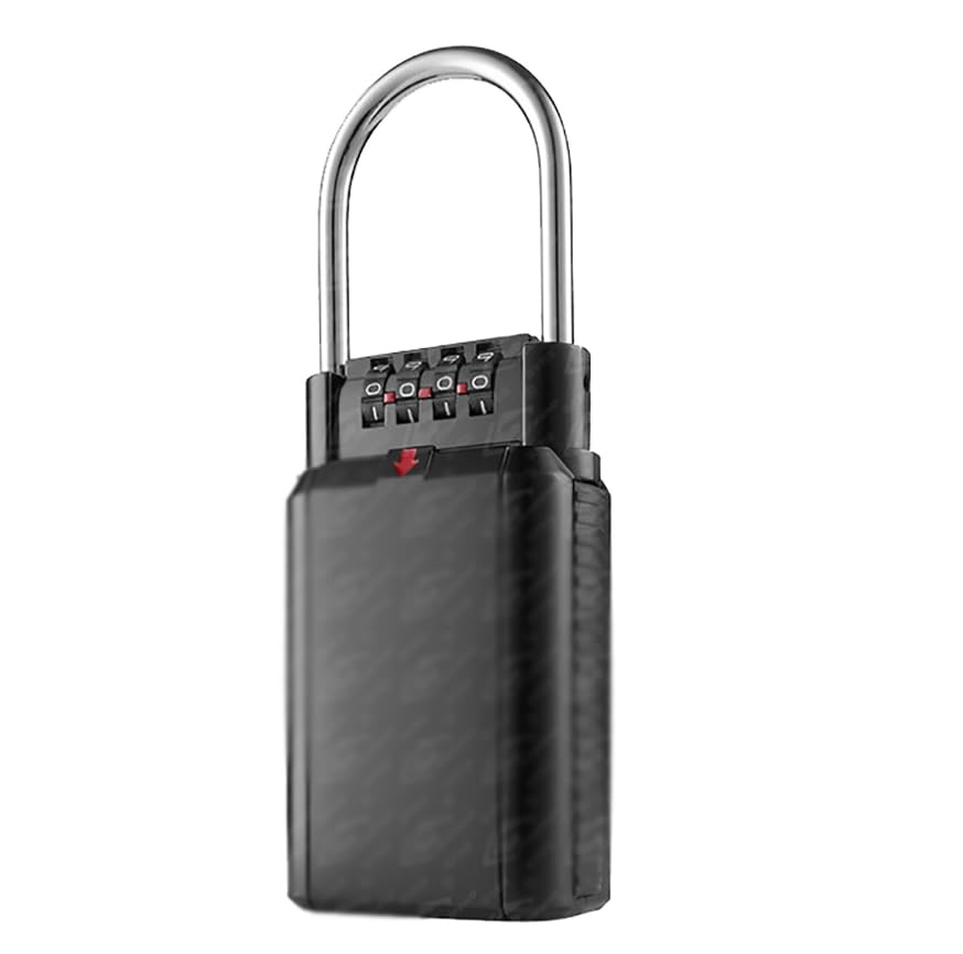 Luminexia Schlüsseltresor mit 4-stelligem Zahlencode,Key Lock Box Security Key Vorhängeschloss Safe,Schlüsselbox mit Bügel zur Befestigung,für Haus,Garagen,Schule Ersatz Haus Schlüssel