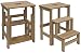Alberiamo - Scaletta sgabello 3 gradini a ribalta legno massello Duplo Alberiamo