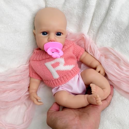 URMLHNRZ Muñecas bebé renacidas realistas: Cuerpo Completo de Silicona de 30 cm, Boca Abierta, recién Nacida, muñeca con Peso anatómicamente Correcto para niños y coleccionistas.