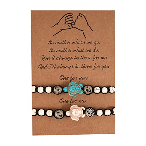Juego de anillos y pulseras, pulsera de cuentas de tortuga, pulsera vintage...