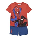 Marvel Conjunto de Pijama de Spider-Man Camiseta y Shorts para Niños | Pijama Completo Súper Suave para Niños (FR/ES, Spiderman - Rojo/Azul)