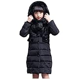 daunenmantel schwarz mit fellkapuze ▶Passt für Alltag, auch geeignet für verschiedene Outdoor-Aktivitäten.