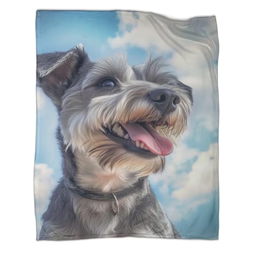 Couverture Schnauzer lit et canapé : jeté de lit microfibre doux pour adulte et enfant - 2