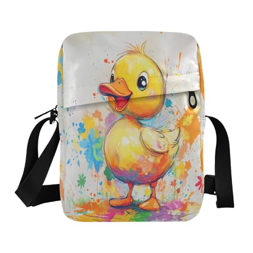 messenger bag crossbody Shoulder Crossover Bag Ladies Shoulder Handbags Adjustable Strap for outdoor sports outdoor sports- Cute Pet Duck