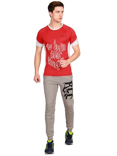 Image of Men's Quick-Dry Mesh Activewear T-Shirt for Gym, Workout & Sports - Red (5069)