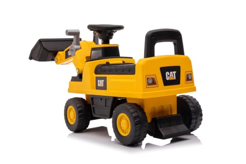 Image of Best Ride On Cars CAT Front Loader Push Car - Licensed Caterpillar Ride-On Digger Toy for Kids with Rotating Bucket & Under-Seat Storage - Construction Vehicle for Toddlers