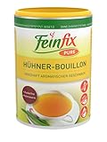 Feinfix Pure Hühner Boullion 225g für 9 Liter Suppen-Brühe | Suppenbrühe ohne Konservierungsstoffe | Suppen Hühnerbrühe glutenfrei | Suppe aus Hühnerfleischextrakt Kalorienarm kochen | 6O-YO5C-66WT