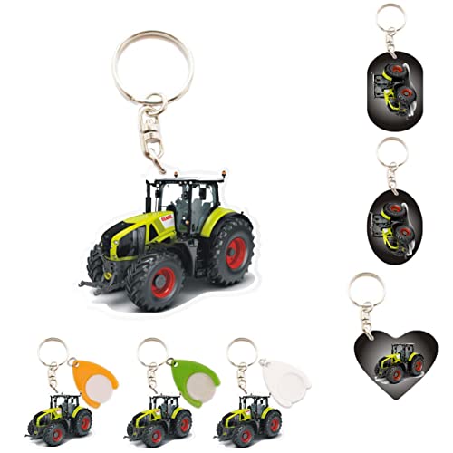 kdoartisanal, Porte-clés Personnalisé Tracteur Class, Porte clés Personnalisables, Photo, Texte, Prénom - Jeton caddie