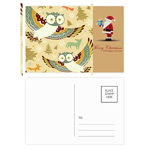 Cartes postales de chouettes avec fleurs en lot de 20 imprimées sur papier cartonné premium