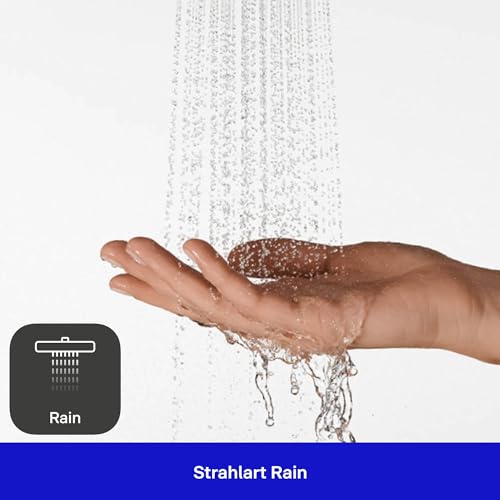 Duravit wassersparende Stabbrause, Duschkopf mit Strahlart Rain, Duschbrause rund, Handbrause mit wassersparender MinusFlow-Funktion, reinigungsfreundlich, Chrom