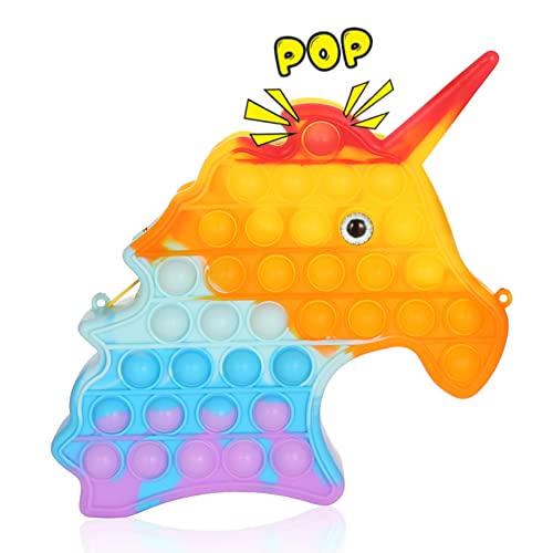 Pop Purse Fidget Shoulder Handbag Decompression Handle Crossbody Tote Satchel Backpack Sensory Game Toy,Fidget Dimple Bag for Stress Relief Bubble Sensory Girl Lady