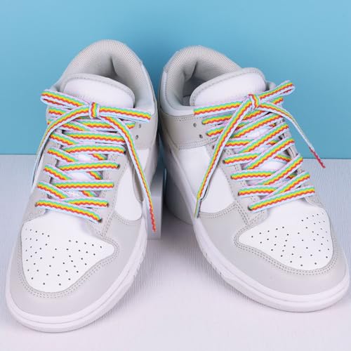 Image of Booyckiy 3 /4 inch Wide Satin Ribbon Shoelaces Flat Colorful Shoe Laces for Women Girls