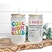 Cool Mom Club 16oz Frosted Glass Cup - Ideal Mother's Day, Birthday Gift for Mom from Daughter, Son, Kids, Mama Glass Cup with Straw, Cute Mommy Christmas Gifts for Mommy, Cool Gifts for Your Mama