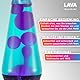 LAVA® - Lampe Aurora Borealis 2047, lila wachs, blaugrüne flüssigkeit, dekorativer sockel und deckel, original 14,5 zoll bewegungslampe der marke