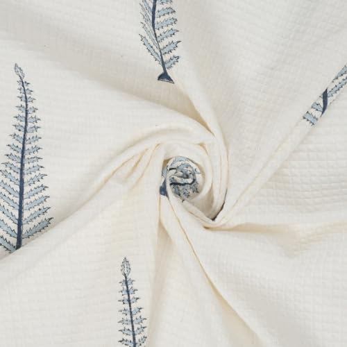 Image of Peepul Tree Block Printed Hand and Bath Towels, Super Absorbent, Soft & Faster Drying, Floral Printed 100% Pure Cotton, 240 GSM (2 Hand 2 Bath Towel Set, Blue)