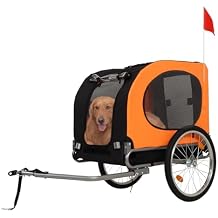 Dog Bike Trailer, 88LBS Dog Cart for Bicycle, Pet Cart Bicycle Carrier with Quick Release Wheel, Washable Non-Slip Lining, Easy Folding Cart Frame, Univer-Sal Bicycle Coupler