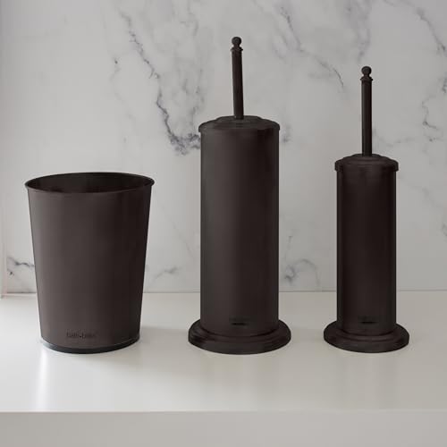 Bath Bliss Bathroom Accessories 3 Piece Trash Can Plunger & Toilet Brush Combo Bath Set Oil Rubbed Bronze (Model: AZ-120001-ORB)