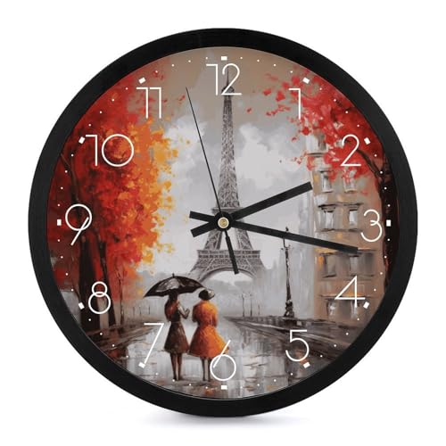 Horloge murale quartz silencieuse ronde 25 cm blanche pour bureau - 2