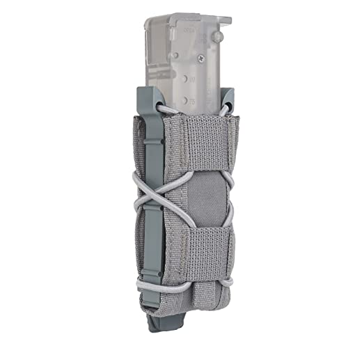 Tactical Mag Pouch,9MM Single MOLLE Military Nylon Pistol Magazine Holder for Outdoor Sport Airsoft Paintball (WG)