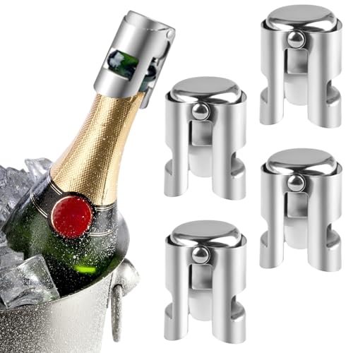 Tapones de Champán de Acero Inoxidable - Juego de 4