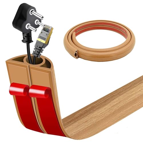 Canaletas para cables adhesivas de madera roble para despejar el salón de casa y el despacho moderno