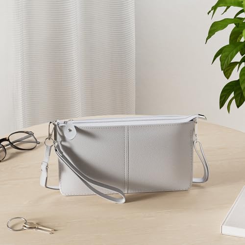 Image of befen Genuine Leather Wristlet Clutch Wallet Purses Small Crossbody Bags for Women with RFID Blocking Card Slots