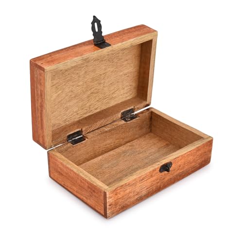 Nirman KC771 Jewellery Box Mango Wood Hand Carved Multipurpose Keepsake Storage Travel Organizer thumb #3