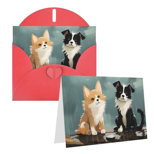 Cartes vierges Thinking of You avec enveloppes motif chat et chien pour toutes occasions