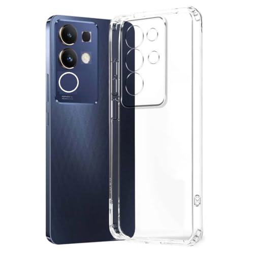 Image of COVERBLACK Soft Rubber Silicon Clear Case Back Cover for Compatible Model with Vivo T4x 5G - Transparent