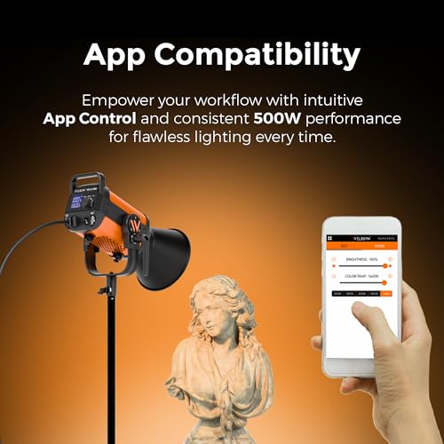 Image of Welborn VL-500B Bi-Color LED COB Continuous Light with App Control, 18cm Reflector, 500W - 3200K-5600K Adjustable Color Temperature, AC Powered, Ideal for Photography & Video Shooting (500B)