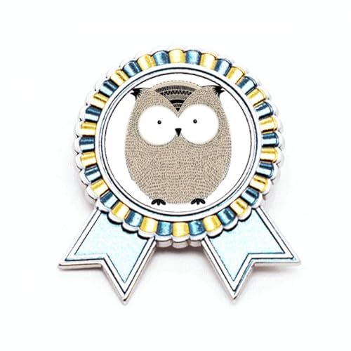 Broche chouette Chubby en métal M idéale sur un blazer pour vos rendez-vous professionnels