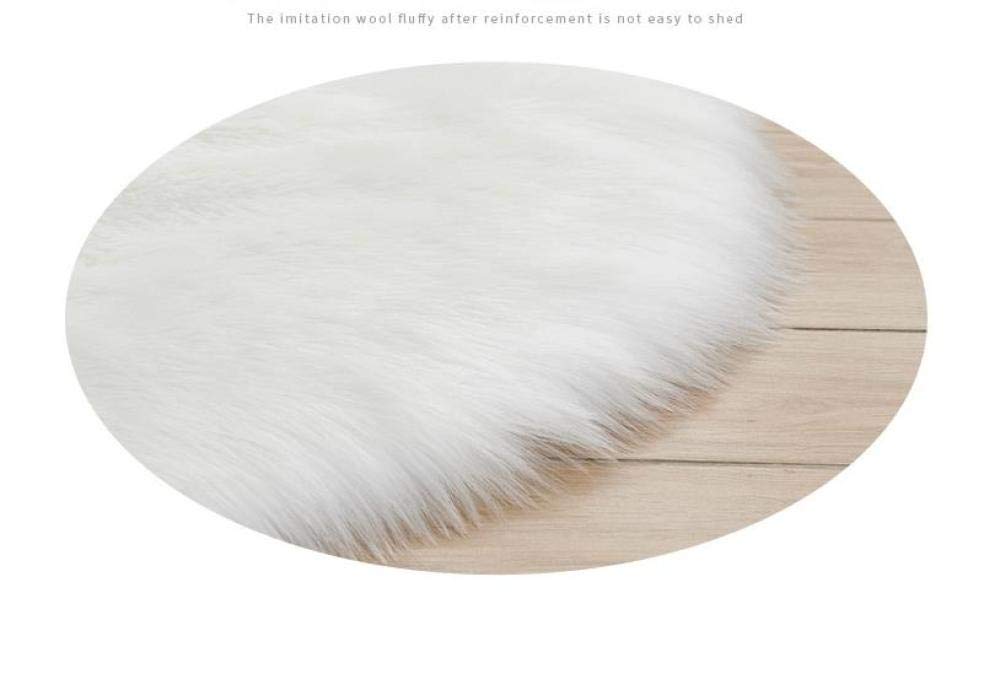 WEIDD Peau de Mouton synthétique,Cozy Sensation comme véritable Laine Tapis en Fourrure synthétique, Man-Made Luxe Laine Tapis de Canapé Coussin ，Pointe Grise sur Blanc 90x150cm en Forme