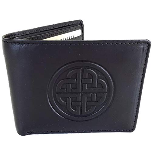 Mens Black Leather Wallet Conan