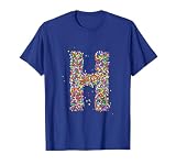 Letter H Candy Rainbow Sprinkles Monogram Style T-Shirt