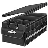 Oasser トランクボックス 車用収納ボックス 75L大容量 折りたたみ可能 蓋付き トランク ラゲッジルーム 収納 車用 収納ケース