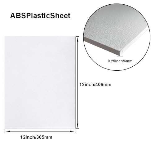 Image of 1 /4 inch Thick Expanded PVC Plastic Sheets, ABS Plastic Sheet - 12 inch X 12 inch Thin Rigid Plastic Sheet,White - Ideal for Signage, Displays, and Digital /Screen Printing (Matte & Textured Finish) 1-Pack