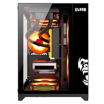 GABINETE GAMER GRODD NIGHT LATERAL DE VIDRO - AQUÁRIO - PARA 7 FAN - CLANM
