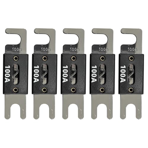 Image of KMH 100A ANL Fuse Kit Nickel Blade Plated Fork Fuses | Car Audio & Video Circuit Breaker Protection | Electronic System Fuse Holder for Safe Power Distribution, Pack of 5