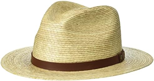 Brixton Men's Messer Straw Fedora, Tan 