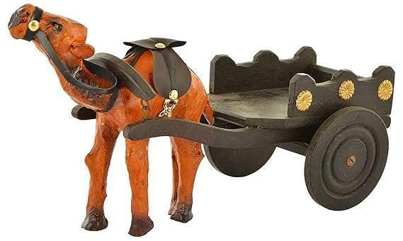 Handicraft Wooden Camel Cart or Dessert King with Baggi Handmade Decorative Showpiece-image-20