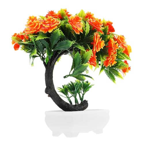 TOYANDONA Planta Artificial de Peonías Maceta Decorativa Realista Bonsái Falso para Decoración de Hogar Oficina y Mesa sin Mantenimiento Resistente y Elegante para Interiores