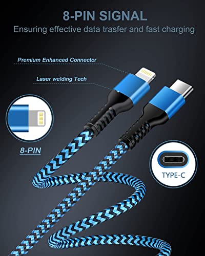 2Pack-10Ft Usb Type C To Lightning Iphone Charger Cable, Original Apple Usbc Power Delivery Fast Charging Cord For Iphone 14 13 Pro Max/13Pro/12/11/X/Xr/Xs/8, Pd Usb-C Lighting Wire Cargador Powerline #TOP2