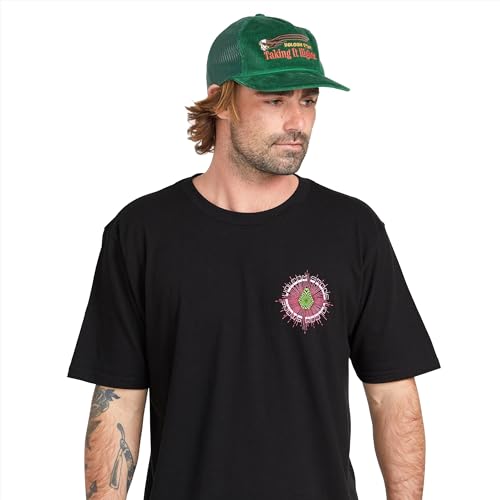 Volcom Men's Mesh Trucker Hat – Adjustable Snapback Cap, Breathable Structured Front Panel, Fir Green Higher, O/S